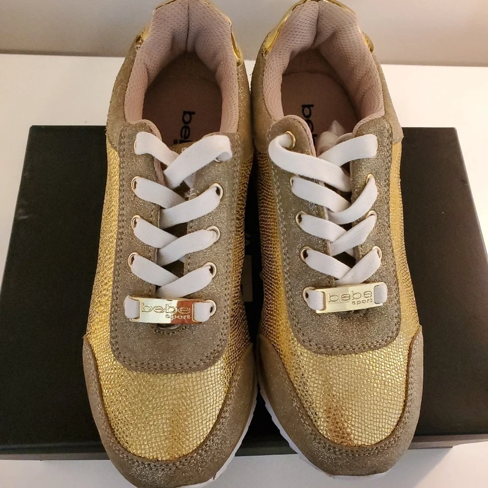 Bebe gold sneakers